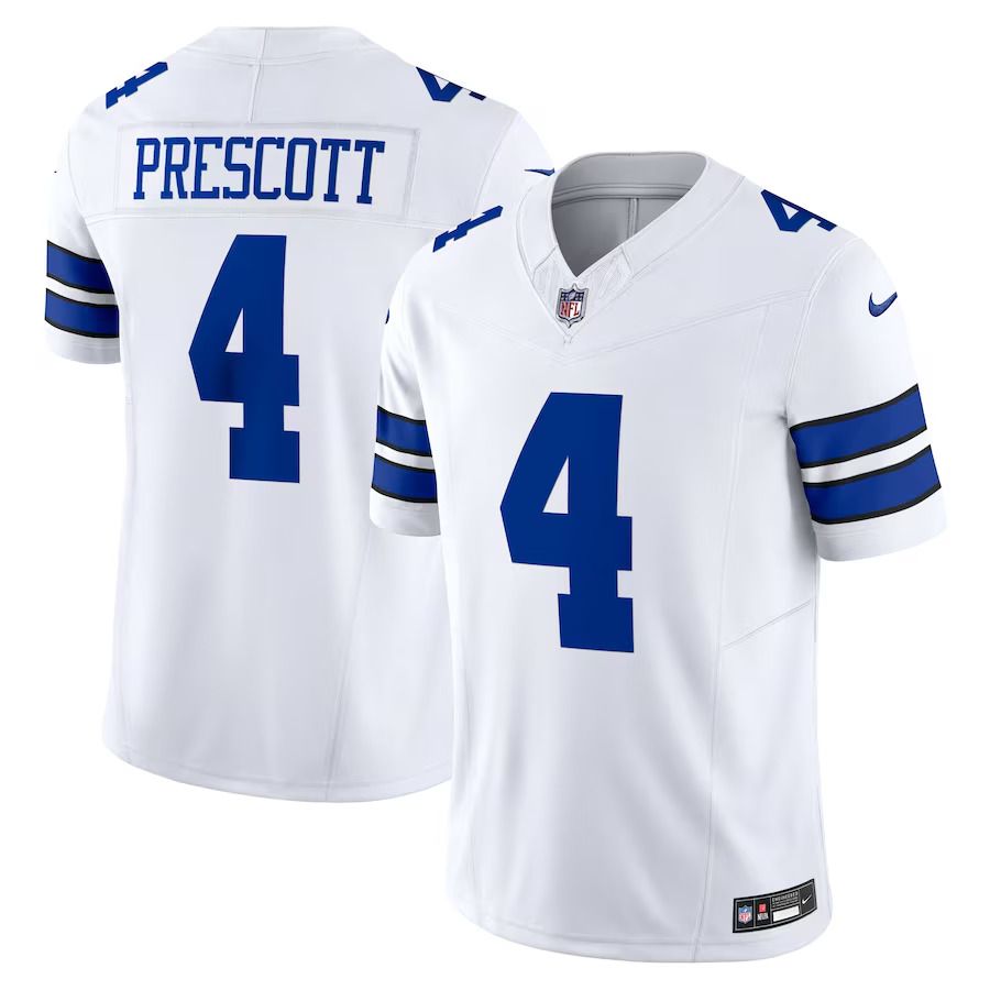Men Dallas Cowboys 4 Dak Prescott Nike White Vapor F.U.S.E. Limited NFL Jersey